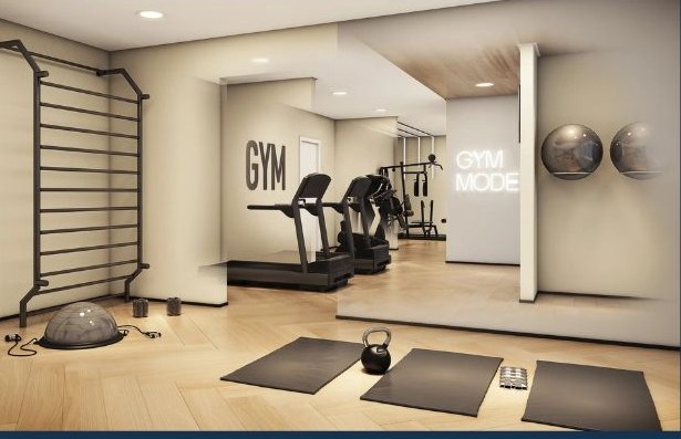 Academia equipada com esteira e acessórios de treino — Vision Campestre