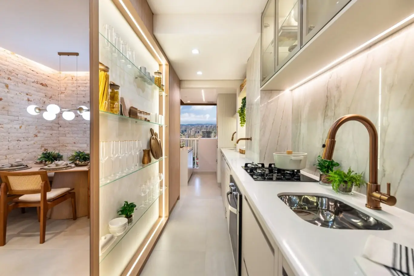Cozinha integrada à sala de jantar no decorado — Vision Campestre (decorado)